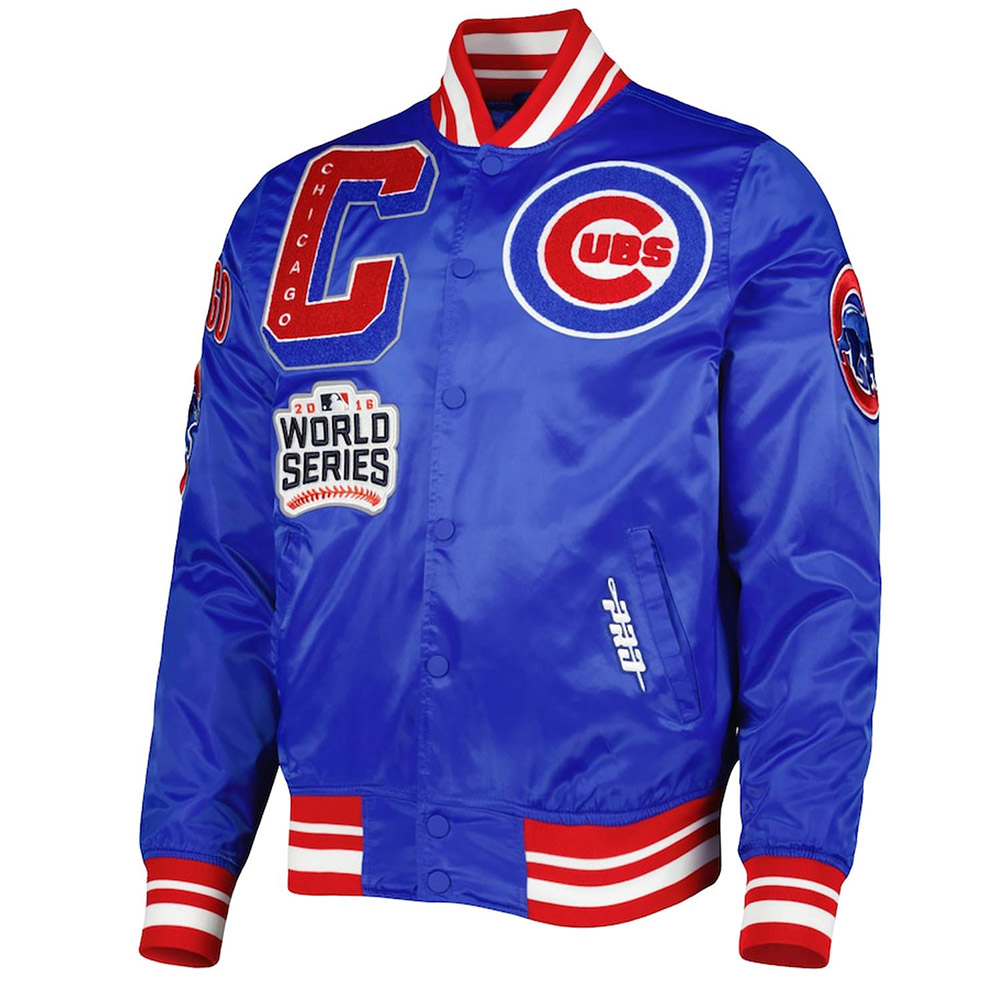 Chicago Cubs Mash Up Royal Satin Jacket