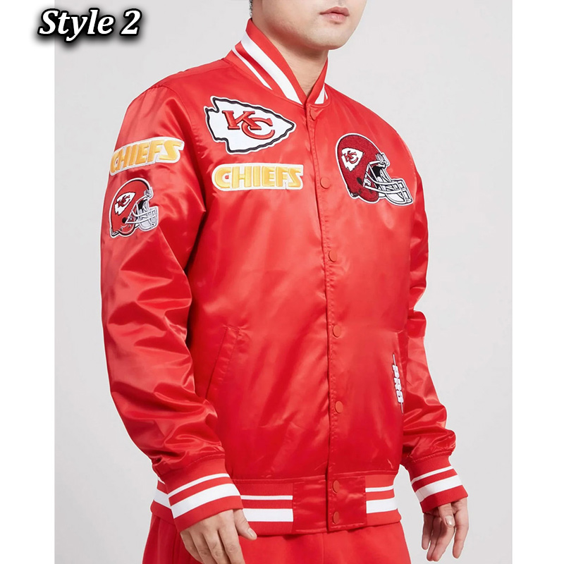 Mash Up Kansas City Chiefs Red Satin Jacket - Image 6