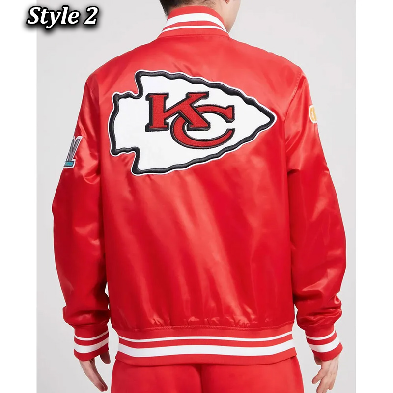 Mash Up Kansas City Chiefs Red Satin Jacket - Image 3