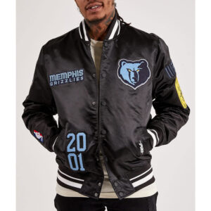 Memphis Grizzlies 2001 Black Varsity Satin Jacket