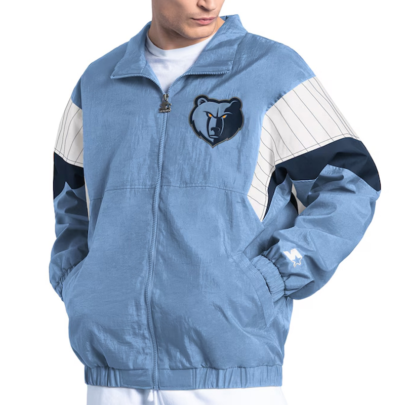 Memphis Grizzlies Yard Line Light Blue Full-Zip Jacket