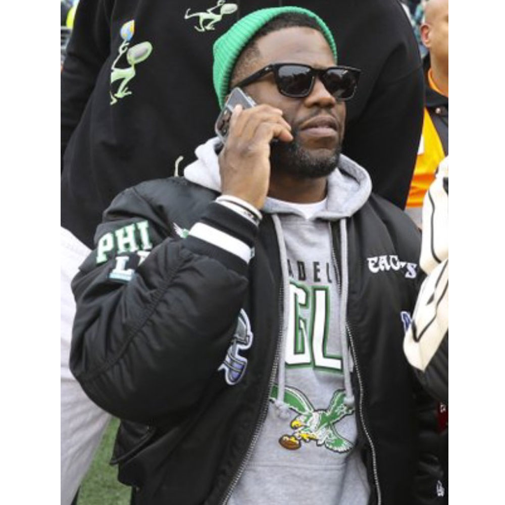 Philadelphia Eagles Kevin Hart Black Bomber Jacket - Image 10