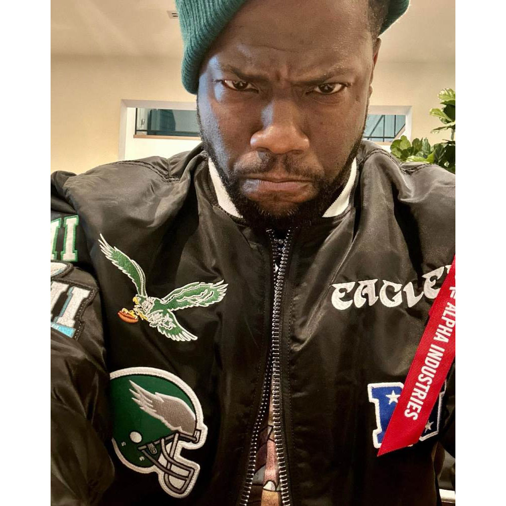 Philadelphia Eagles Kevin Hart Black Bomber Jacket - Image 12