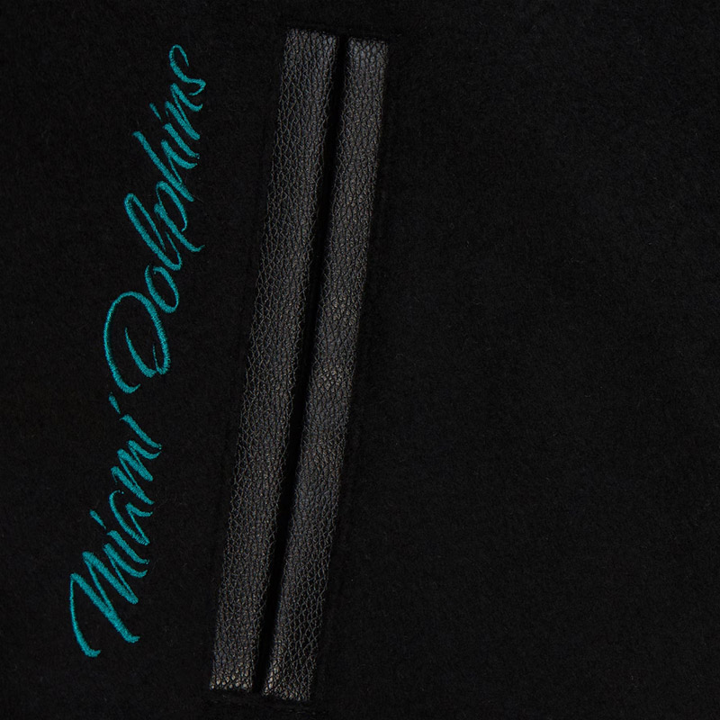 Miami Dolphins Black Out Vintage Logo Varsity Jacket - Image 5