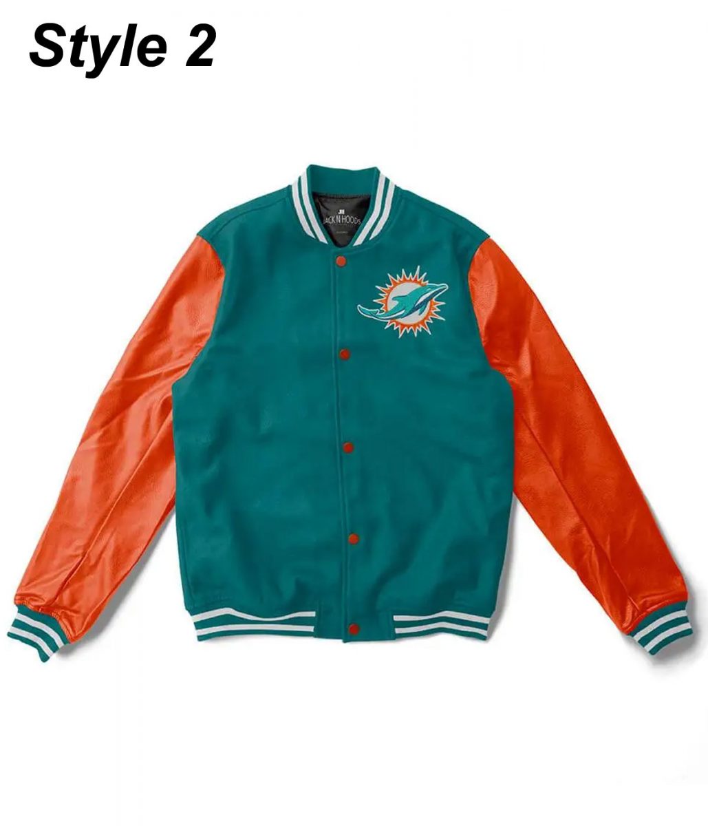 Miami Dolphins Letterman Jacket - Image 2