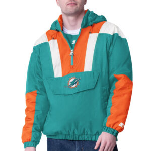 Aqua Miami Dolphins Charger Half-Zip Pullover Jacket