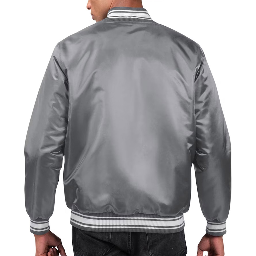 Miami Dolphins Locker Room Gray Satin Jacket - Image 2