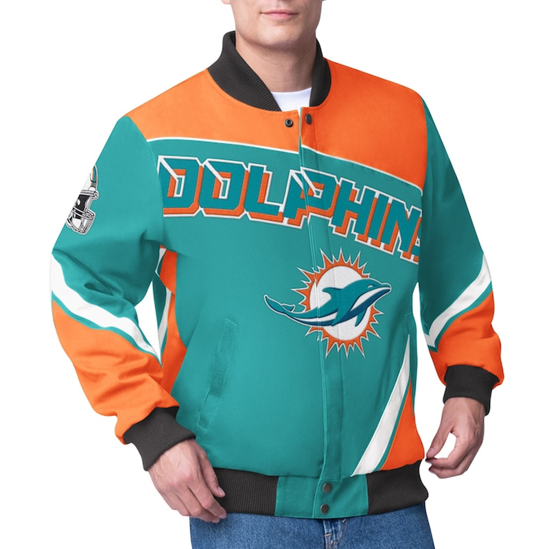 Miami Dolphins Maximum Racing Aqua Jacket
