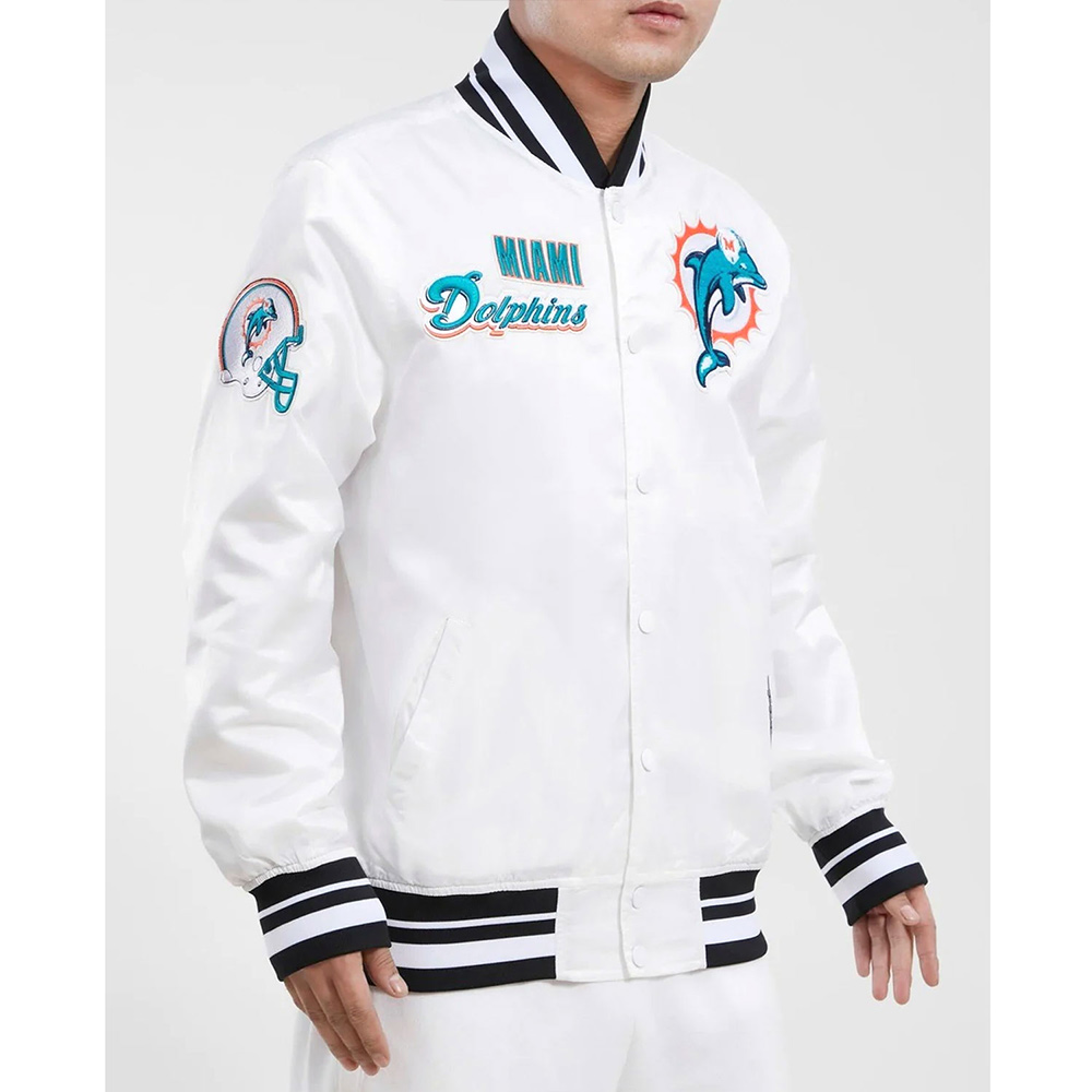Miami Dolphins Retro Classic Rib Jacket - Image 3