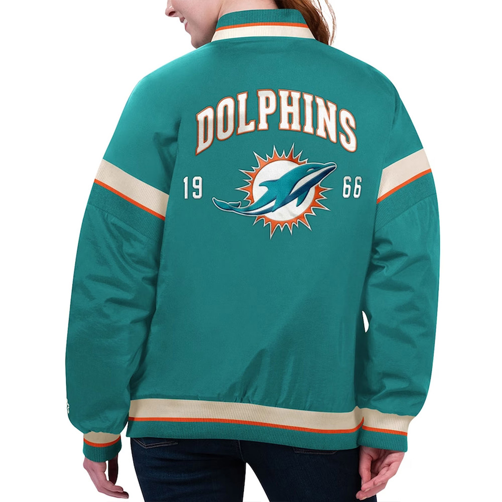 Miami Dolphins Tournament Aqua Varsity Jacket - Image 2