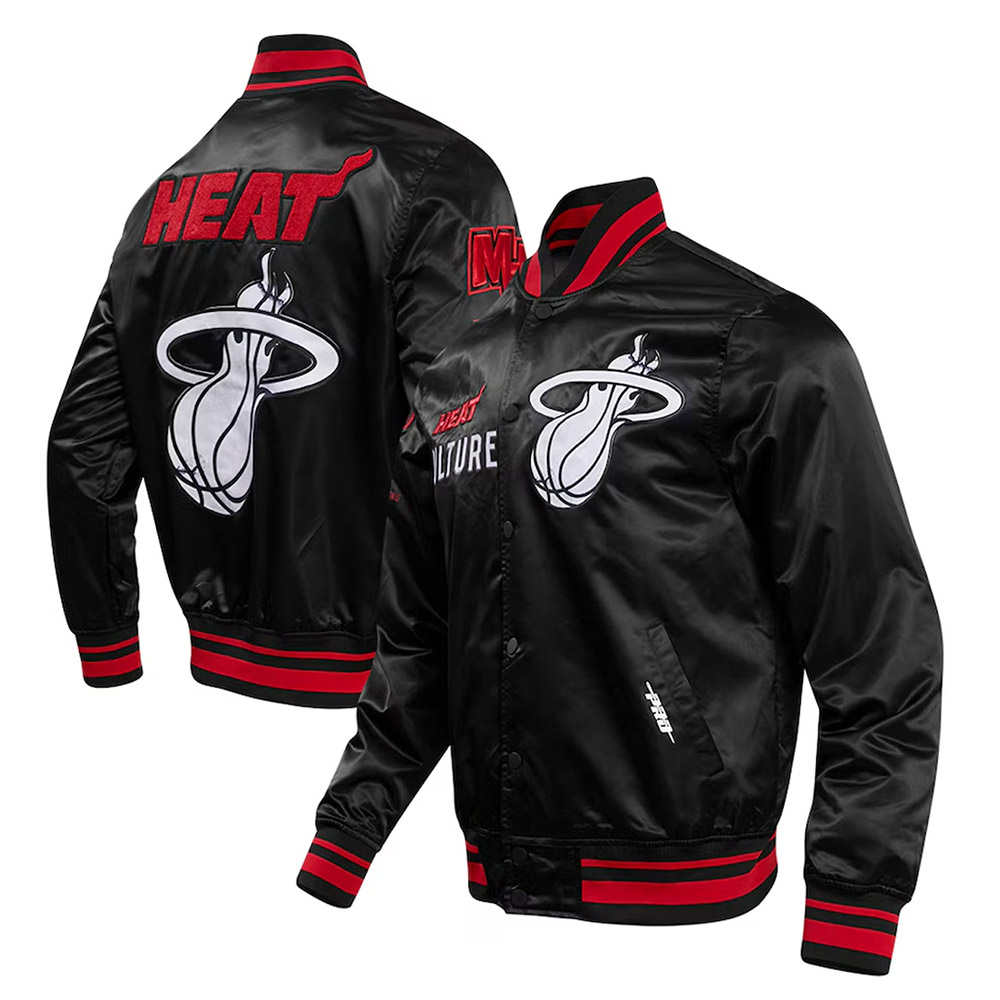 Miami Heat 2023/24 City Edition Black Satin Jacket - Image 3