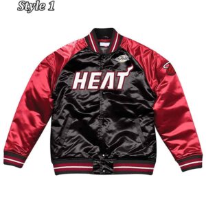 Tough Season Miami Heat Red and Black Varsity Satin Jacket