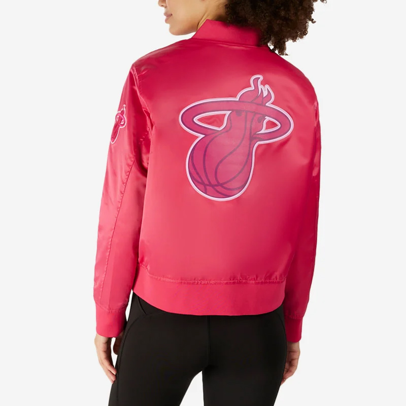 Miami Heat Triple Pink Satin Jacket - Image 2