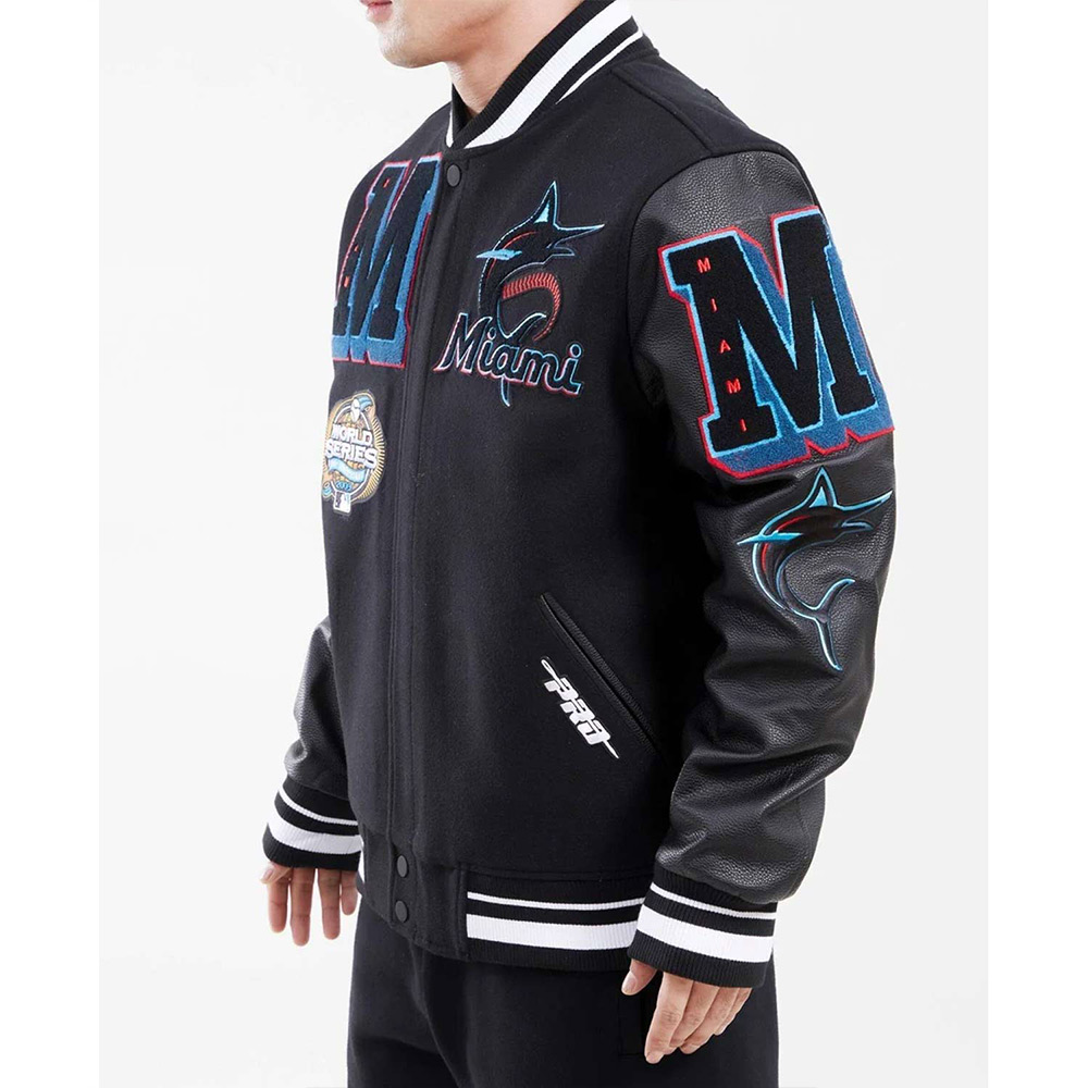 Miami Marlins Mash Up Varsity Jacket - Image 4