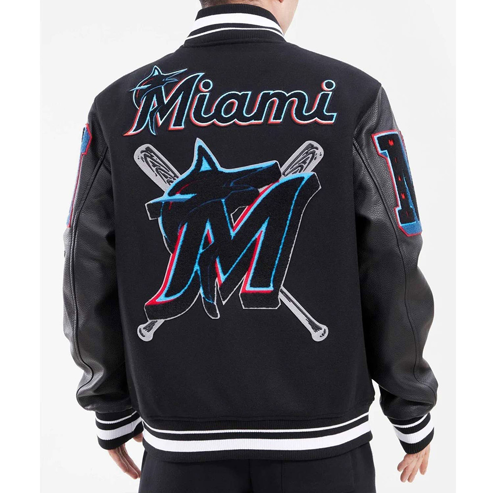 Miami Marlins Mash Up Varsity Jacket - Image 2