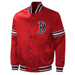 Starter Midfield Boston Red Sox Full-Snap Red Satin Varsity Jacket