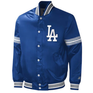 LA Dodgers Midfield Royal Varsity Satin Jacket