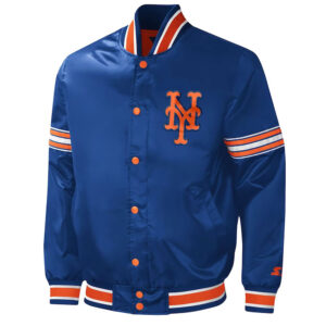 NY Mets Midfield Royal/Orange Satin Jacket