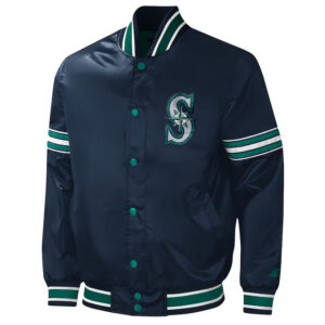 Navy Seattle Mariners Midfield Satin Jacket