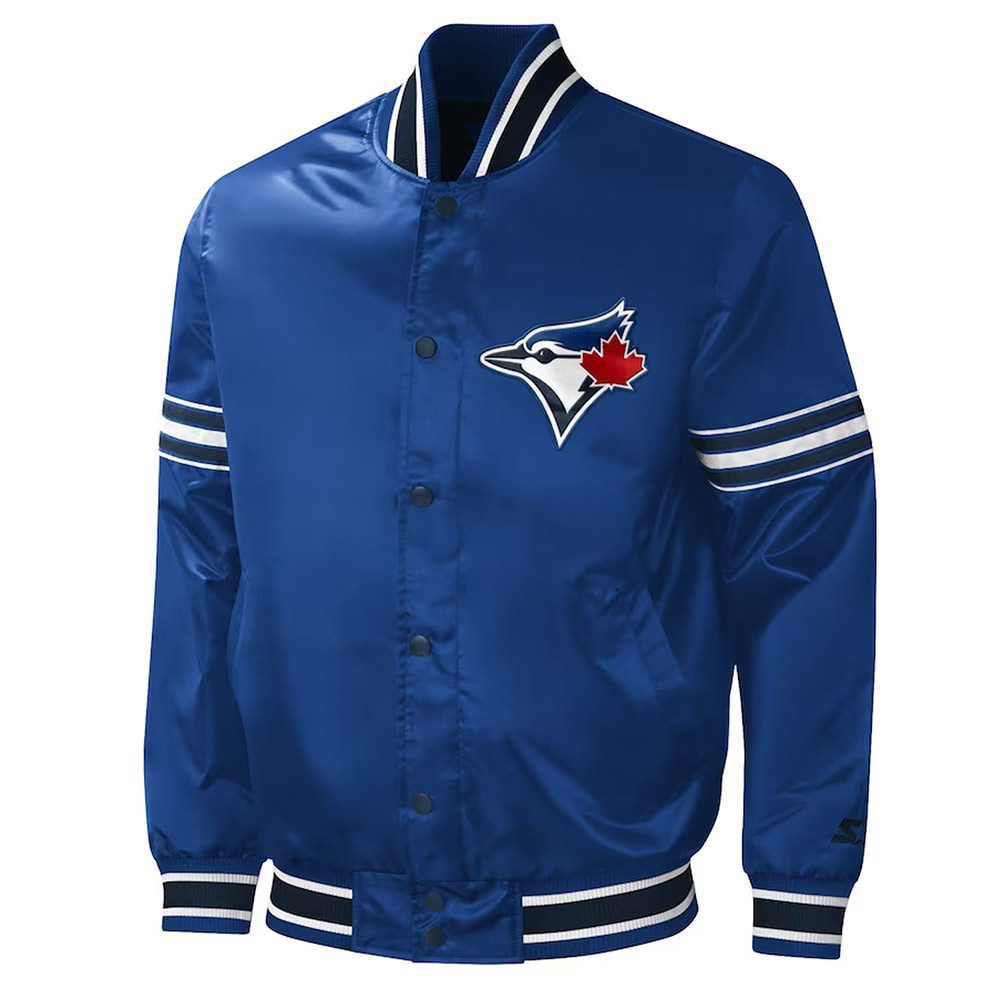 Toronto Blue Jays Royal Midfield Varsity Satin Jacket