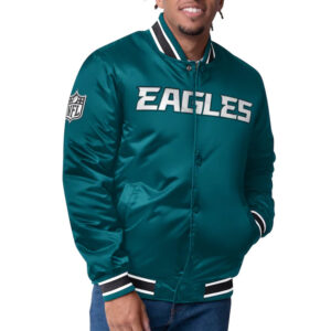 Philadelphia Eagles Closer Midnight Green/Silver Satin Jacket