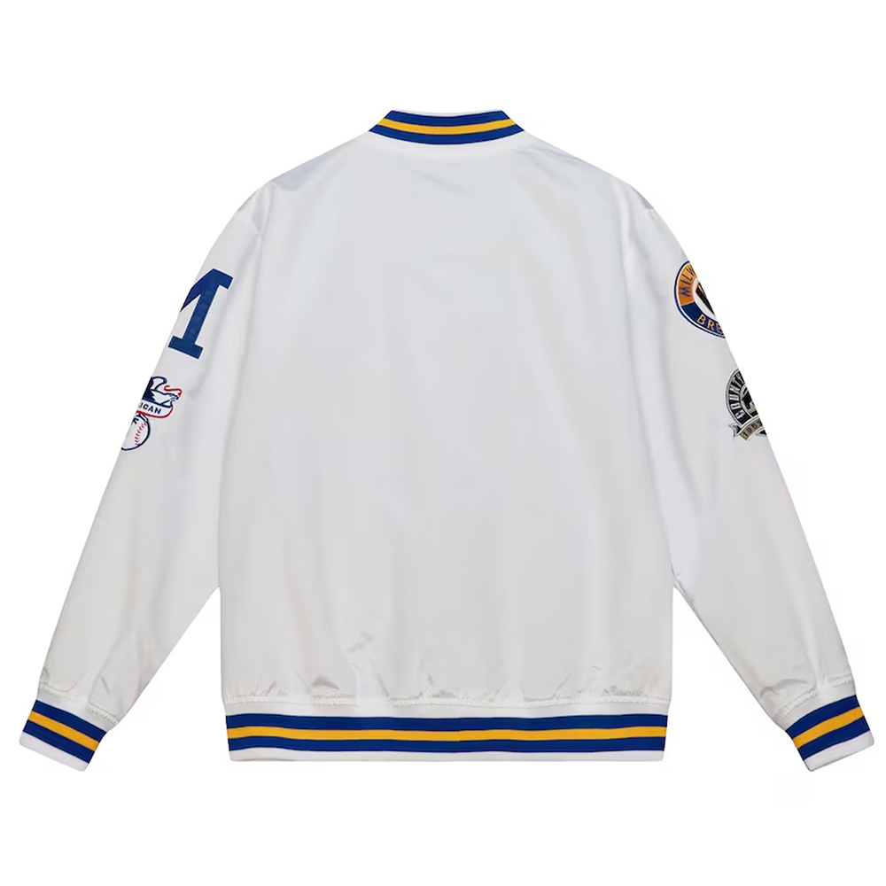 Milwaukee Brewers City Collection White Varsity Satin Jacket - Image 2