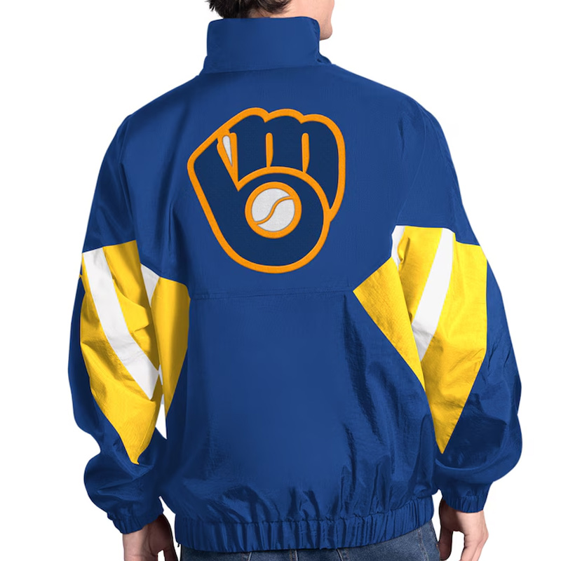 Milwaukee Brewers Cooperstown Chief Royal Half-Zip Pullover - Image 2