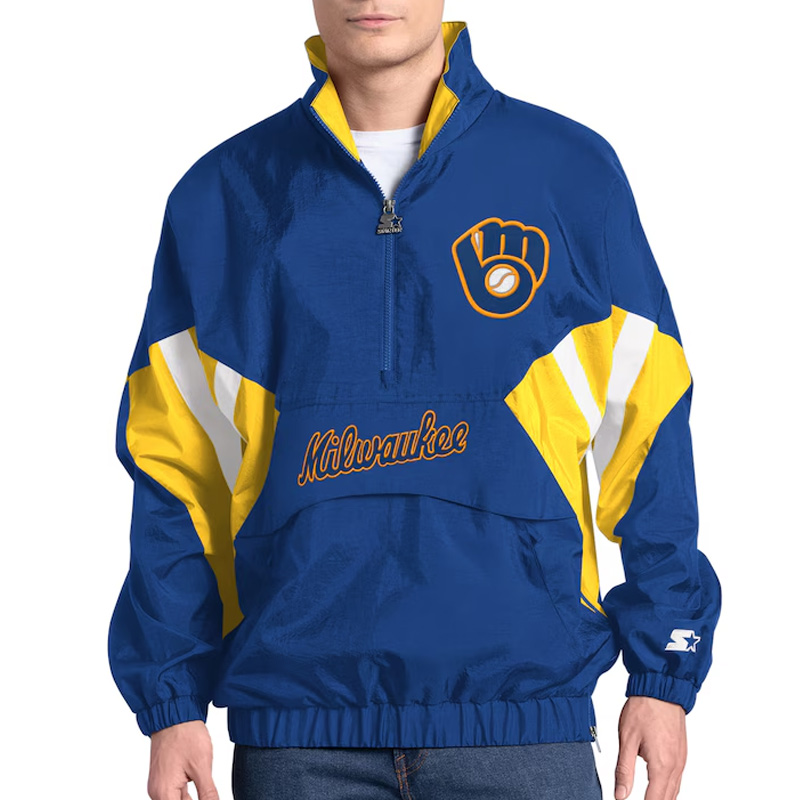 Milwaukee Brewers Cooperstown Chief Royal Half-Zip Pullover