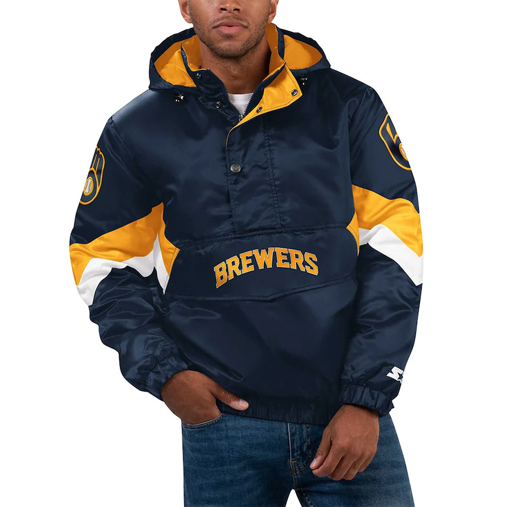 Force Play II Milwaukee Brewers Hoodie Half-Zip Jacket