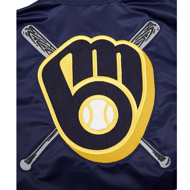 Milwaukee Brewers Mashup Classic Rib Satin Jacket - Image 6