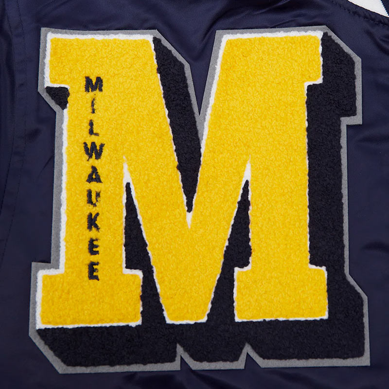 Milwaukee Brewers Mashup Classic Rib Satin Jacket - Image 8