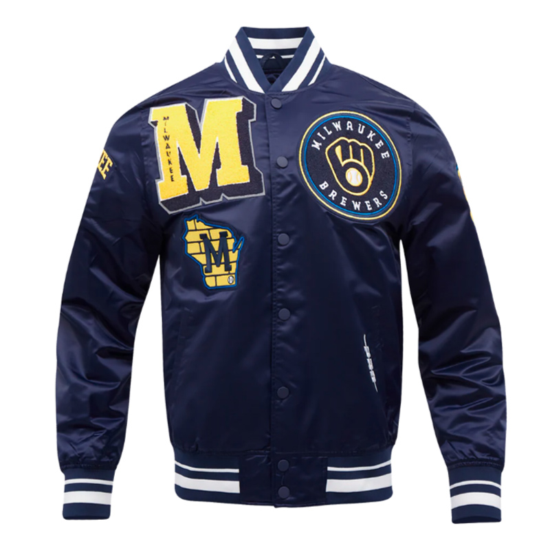 Milwaukee Brewers Mashup Classic Rib Satin Jacket
