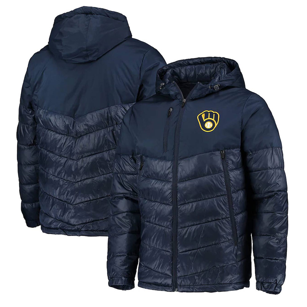 Milwaukee Brewers Storm Puffer Hooded Jacket - Image 3