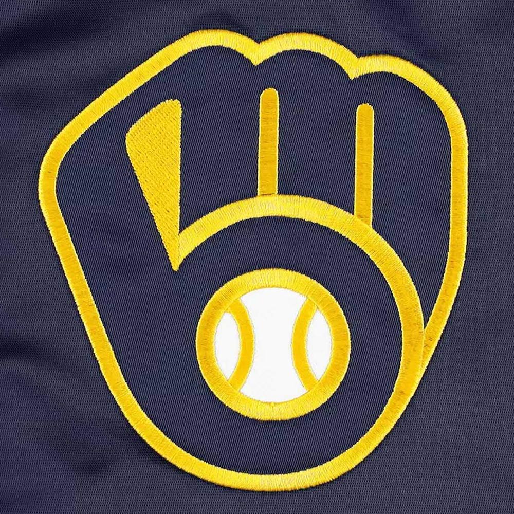 Navy Milwaukee Brewers Pick & Roll Satin Jacket - Image 4