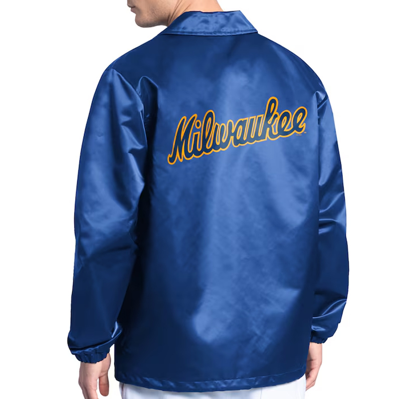 Milwaukee Brewers Point Man Coaches Royal Jacket - Image 2