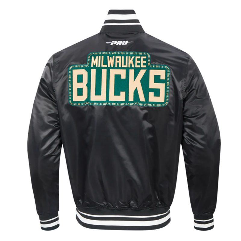 Milwaukee Bucks Diy Pick Stitch Classic Rib Satin Jacket - Image 2