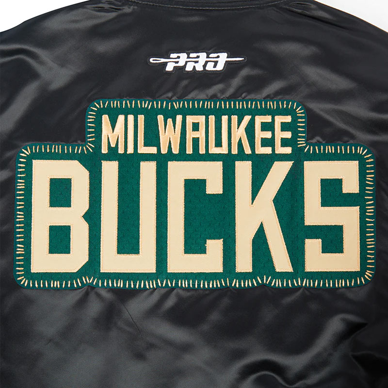 Milwaukee Bucks Diy Pick Stitch Classic Rib Satin Jacket - Image 9