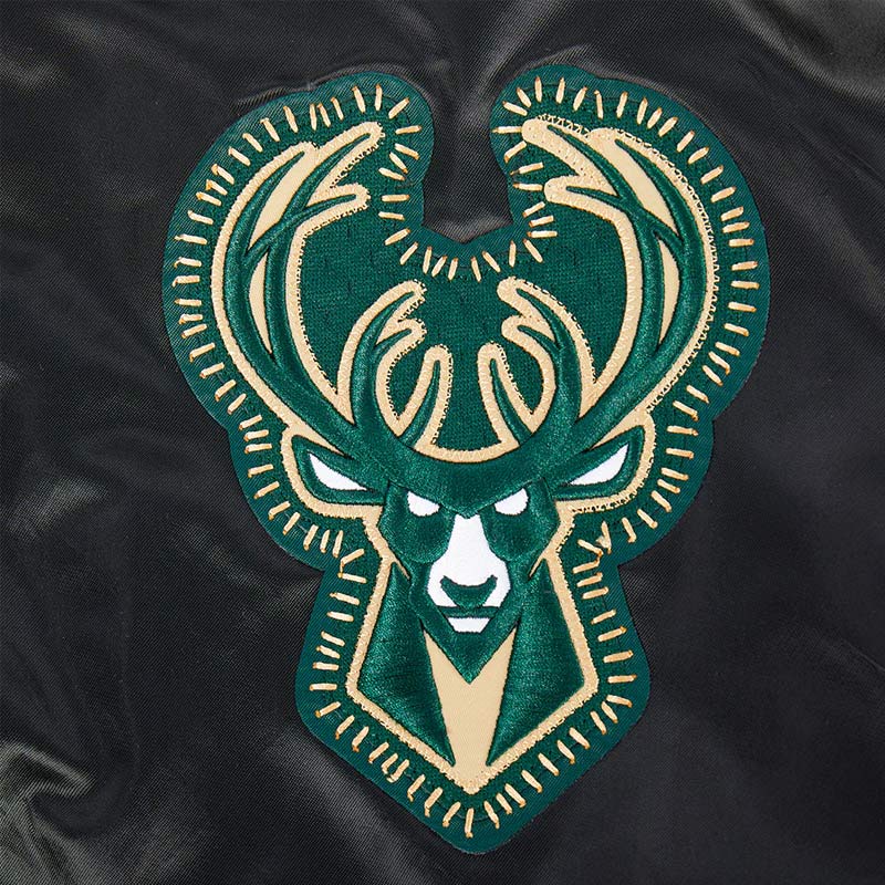 Milwaukee Bucks Diy Pick Stitch Classic Rib Satin Jacket - Image 10