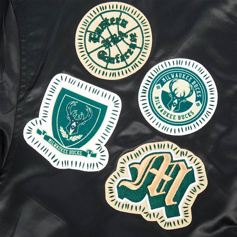 Milwaukee Bucks Diy Pick Stitch Classic Rib Satin Jacket - Image 11