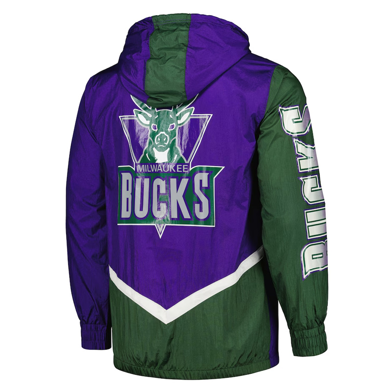 Milwaukee Bucks Undeniable Purple Full-Zip Windbreaker Jacket - Image 2