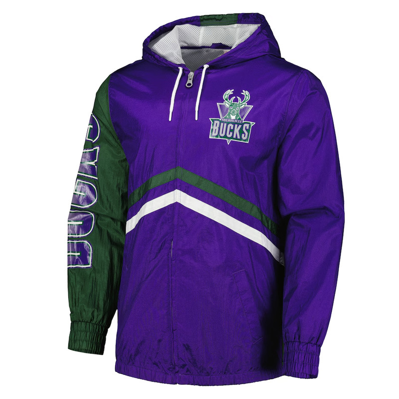 Milwaukee Bucks Undeniable Purple Full-Zip Windbreaker Jacket