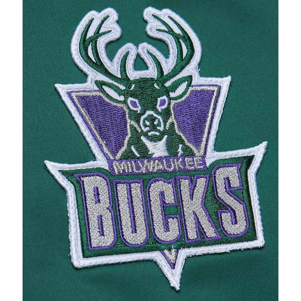 Milwaukee Bucks Vintage Logo Green Lightweight Satin Jacket - Image 4