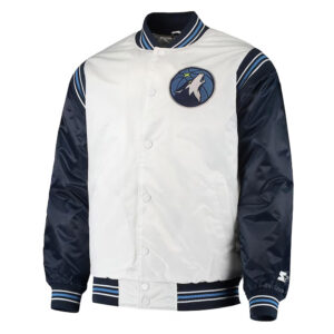 Renegade Minnesota Timberwolves White and Navy Jacket