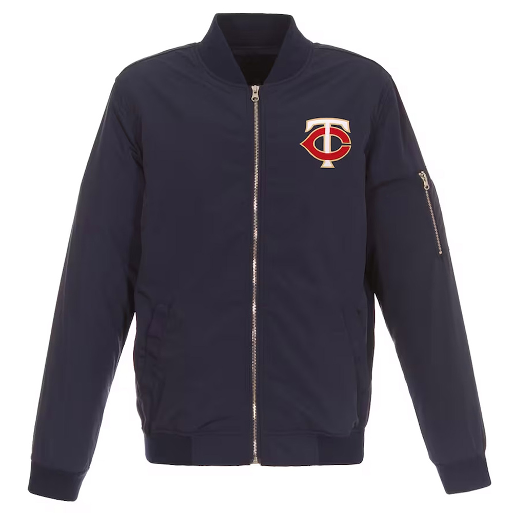 Red Minnesota Twins Nylon Bomber Jacket - Image 2