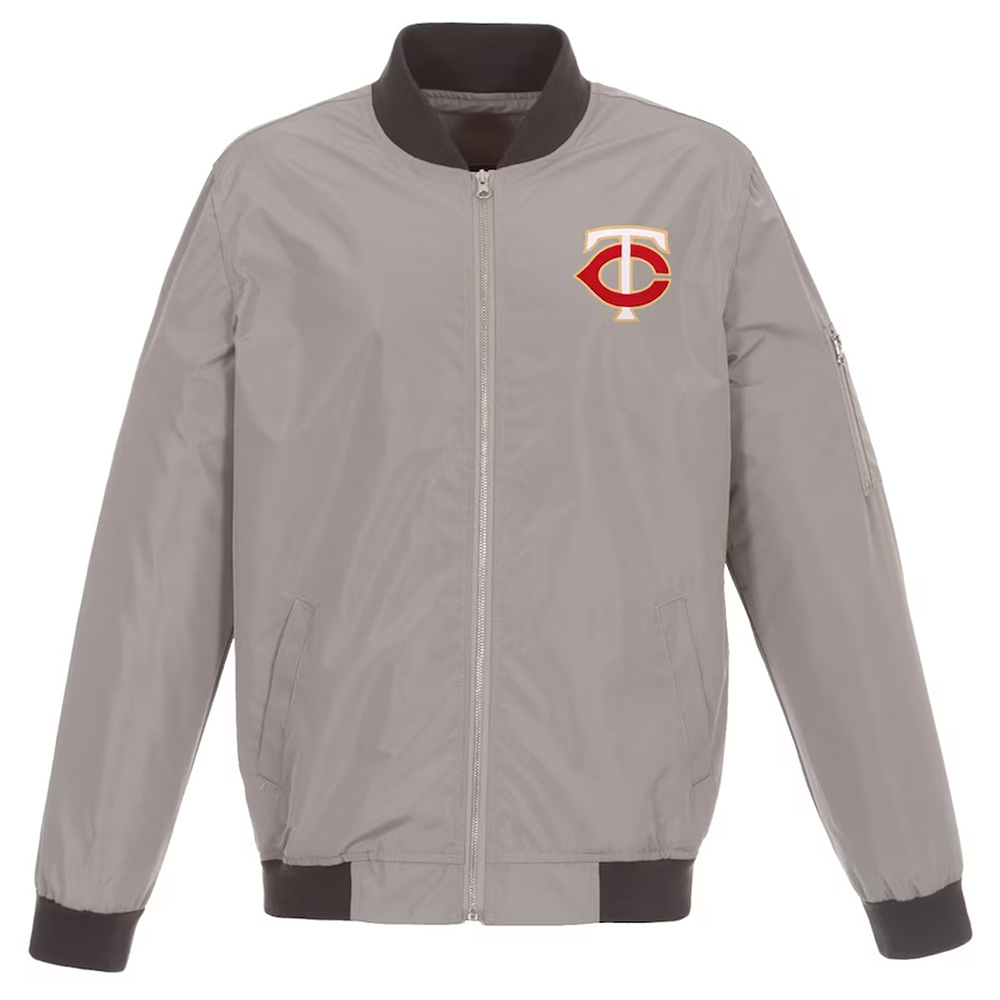 Red Minnesota Twins Nylon Bomber Jacket - Image 3