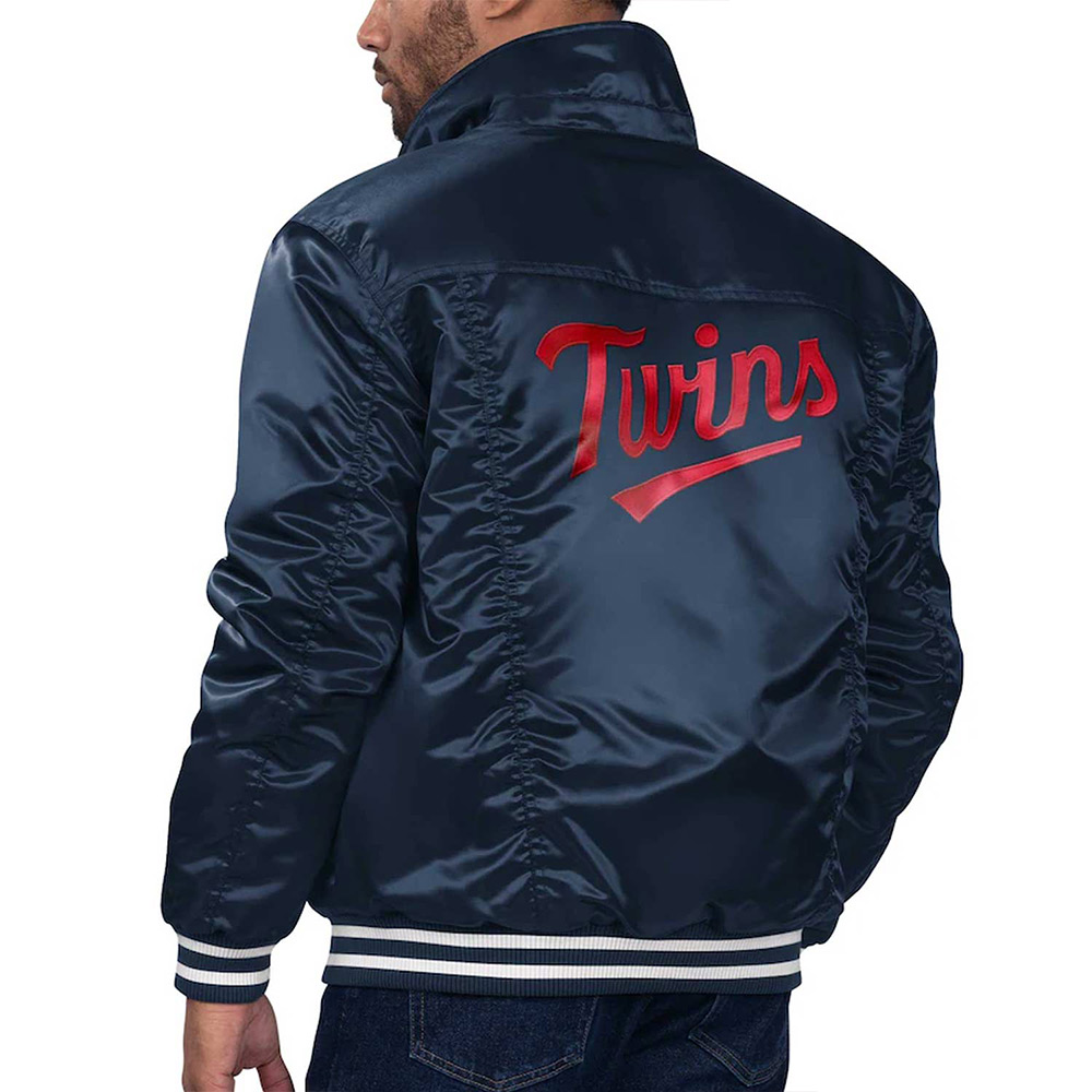 Minnesota Twins Navy Silver Tab Trucker Jacket - Image 2