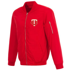 Red Minnesota Twins Nylon Bomber Jacket