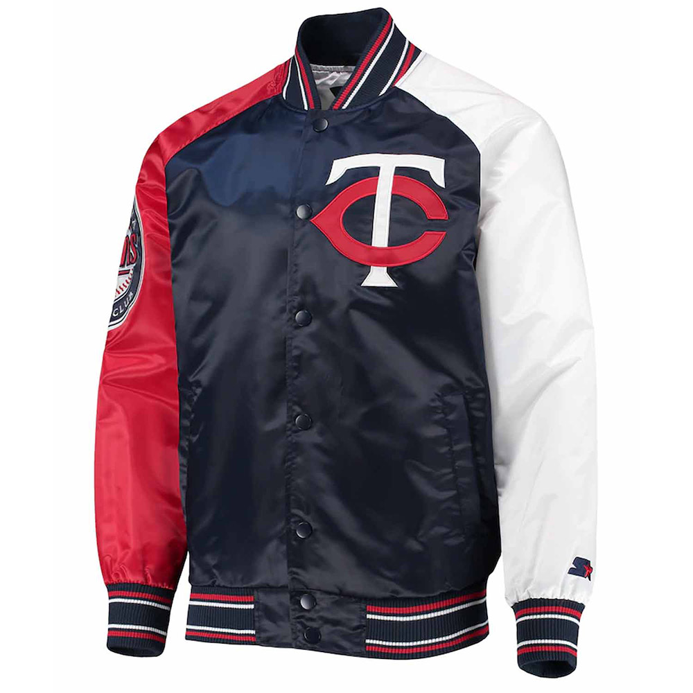 Reliever Minnesota Twins Navy/Red Satin Jacket