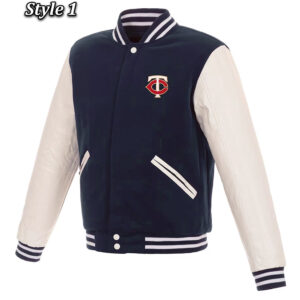 Minnesota Twins Navy and White Varsity Jacket