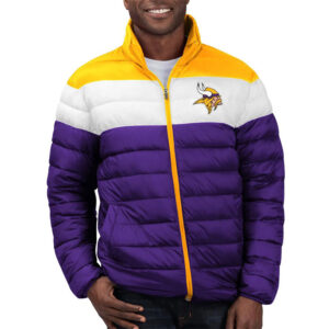 Minnesota Vikings Color Block Quilted Jacket